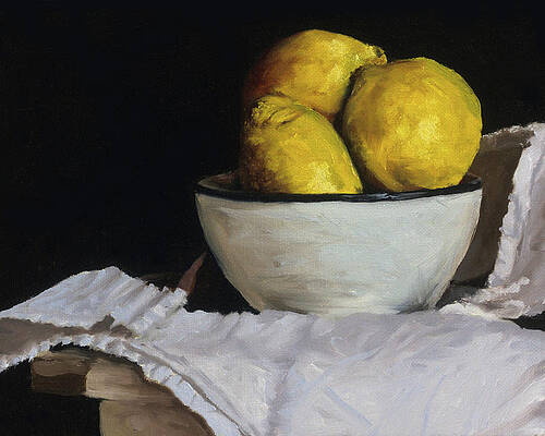 Lemon Bowl Still Life by Kelly Lane